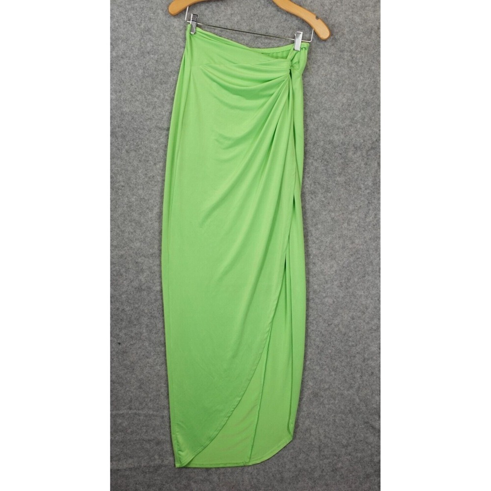 Flowy Goddess Green Beach Cover Skirt XS Long Wrap Slit Sarong GOODTIME USA